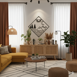 Mid-Century Modern Metal Tablo Duvar Oda Ev Aksesuarı